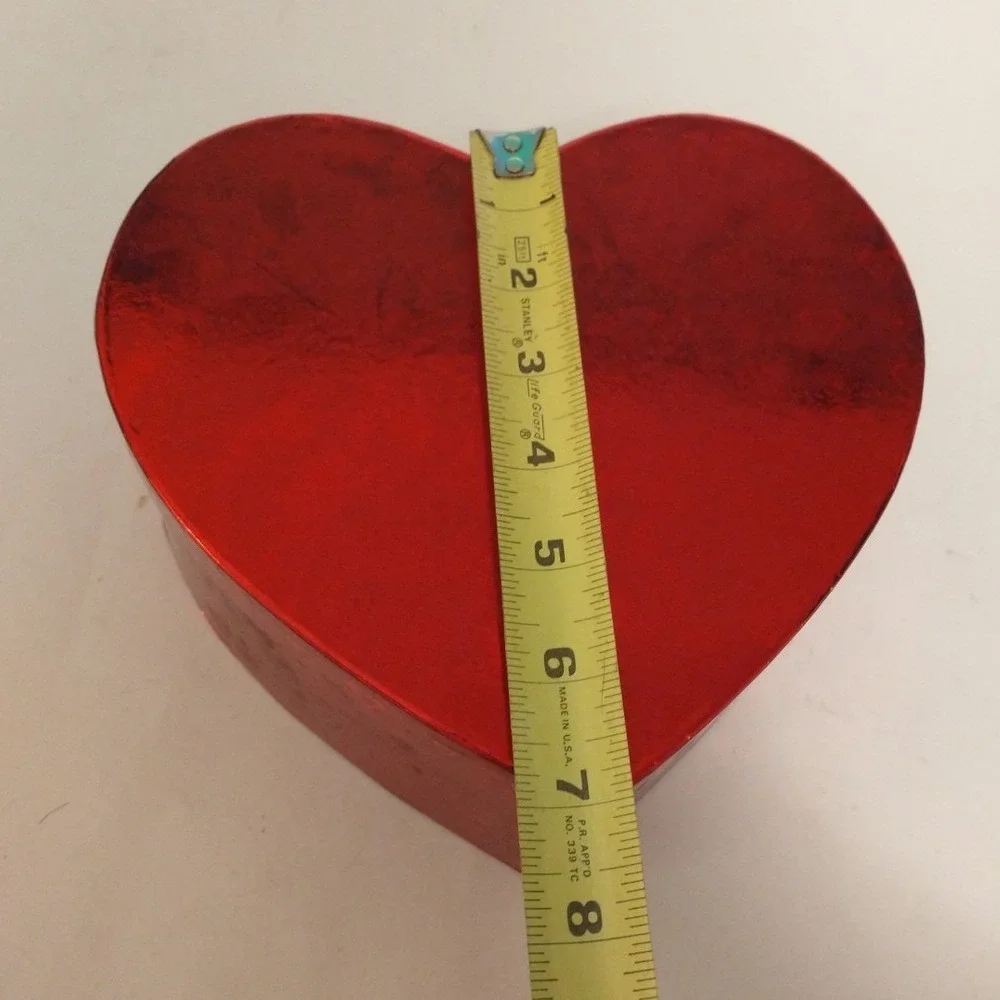 Just For You Glossy Red Heart Gift Box Reflective Wedding Favor Bouquet Romance